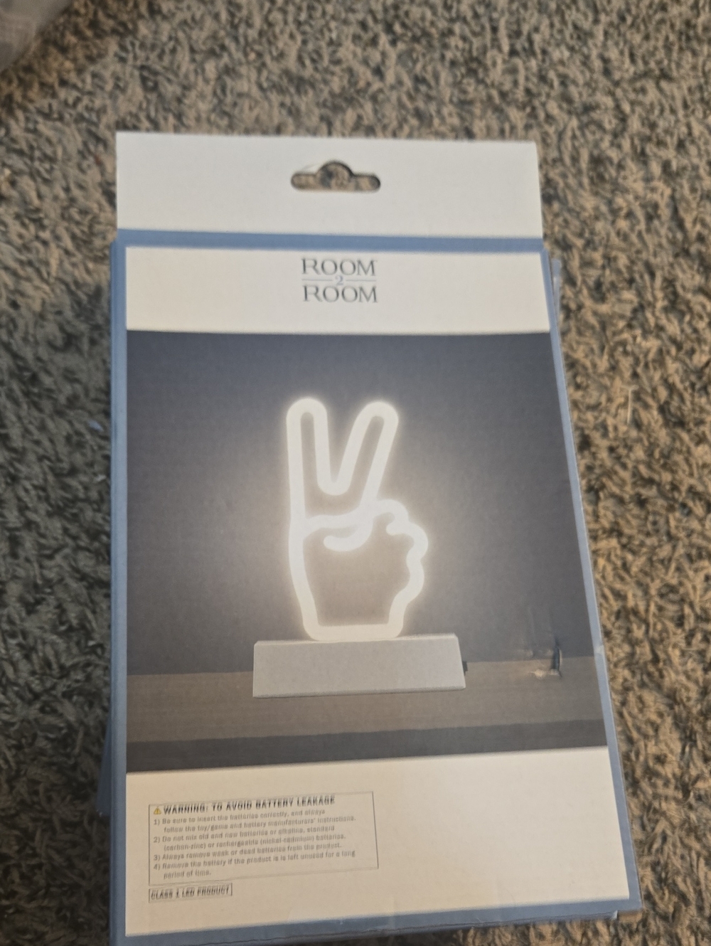 White Peace Hand Neon Accent Light